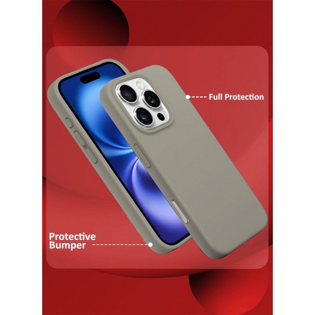 CATANES 2Packs Silicone Case for iPhone 16 Pro Max, Liquid Silicone Protective Phone Case with Soft Anti-Scratch Microfiber Lining Utra Slim Drop Protection Phone Cover with 3D Screen Protector- Beige Colour