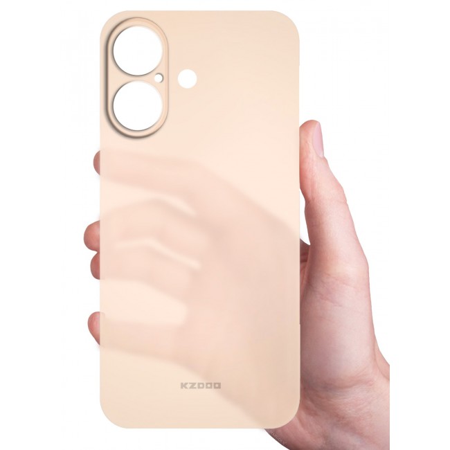 KZDOO ( for iPhone 16 ) Ultra Thin Case Cover Air Skin Series Back Cover Sturdy Durable Case Drop Protection Cover - Transparent Peach