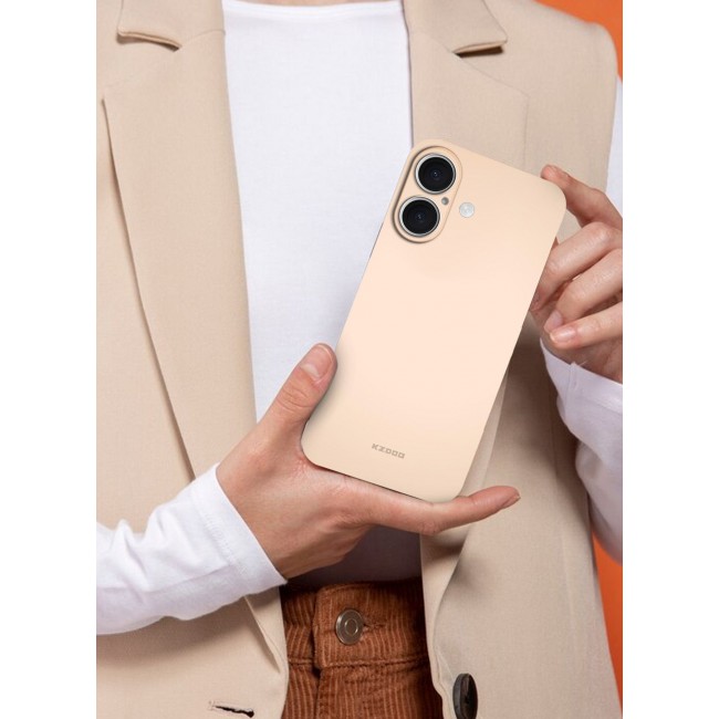 KZDOO ( for iPhone 16 ) Ultra Thin Case Cover Air Skin Series Back Cover Sturdy Durable Case Drop Protection Cover - Transparent Peach