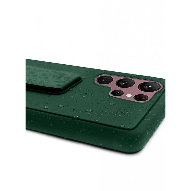 CATANES Samsung Galaxy S23 Ultra Grip Case Magnetic Kickstand Cover with Foldable Hand Strap Green