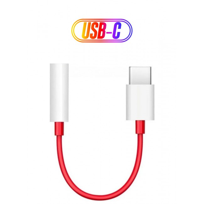 CATANES Type-C To 3.5mm Aux Audio Cable Adapter Red/White