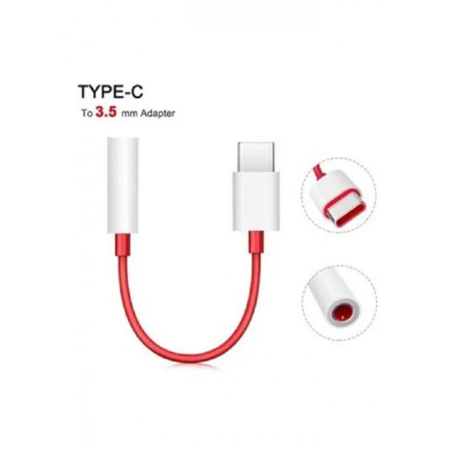 CATANES Type-C To 3.5mm Aux Audio Cable Adapter Red/White