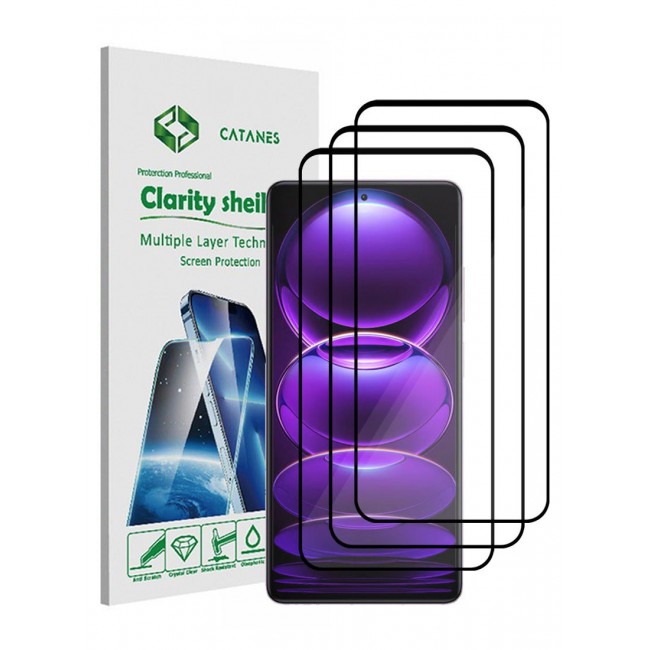 CATANES 3 Pack For Xiaomi Redmi Note 12 Pro 5G Screen Protector Tempered Glass Scratch and Shatter Resistant Full Glue