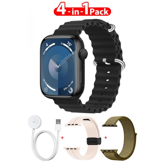 CATANES Smart Watch Fitness Tracker 44mm for Android and Ios with 3 Replacement Bands and Charging Cable - Multicolour 9