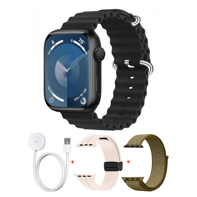 CATANES Smart Watch Fitness Tracker 44mm for Android and Ios with 3 Replacement Bands and Charging Cable - Multicolour 9