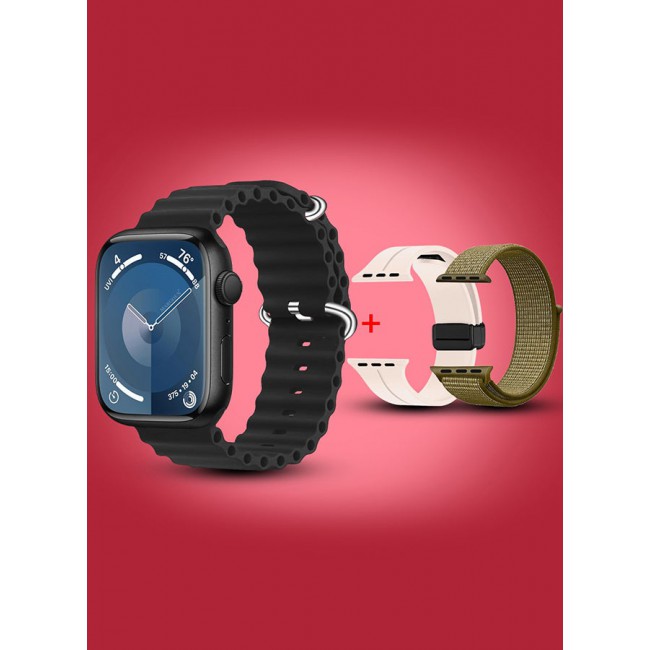 CATANES Smart Watch Fitness Tracker 44mm for Android and Ios with 3 Replacement Bands and Charging Cable - Multicolour 9