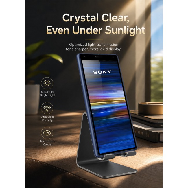 CATANES 2 PACK Screen Protector for Sony Xperia 10 Tempered Glass, Scratch-Resistant, 9H Hardness High-Definition Clear Guard, Black Side