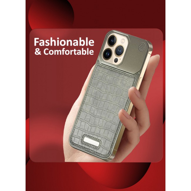 CATANES iPhone 13 Pro Max 2 Pack Case Leather Metal Design, Slim Lightweight Minimalist Cover,1 Case 1 Screen Protector