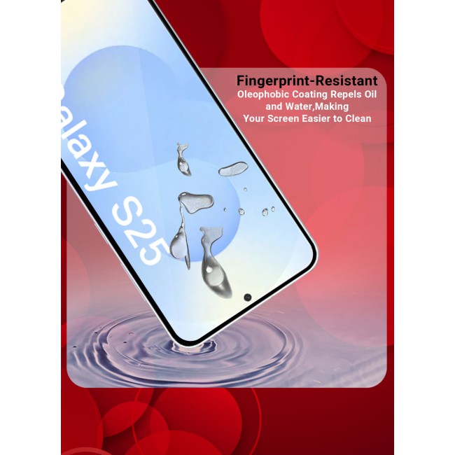 CATANES (for Galaxy S25) 2Packs Premium Screen Protector Full Coverage, Scratch-Resistant Anti Bubble - Side Black