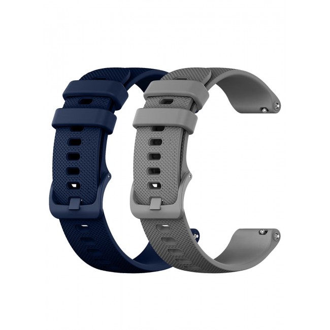 CATANES (For All Smartwatches 22mm) 2Packs, 22mm Silicone Straps Watch Band Strap for Huawei GT3 / Huawei GT3 pro/Huawei GT/Huawei GT 2 (46mm) Watch Band/Huawei Watch GT2 Pro Strap/Samsung Galaxy Watch 46mm / Galaxy Watch 3 45mm - Grey Navy Blue