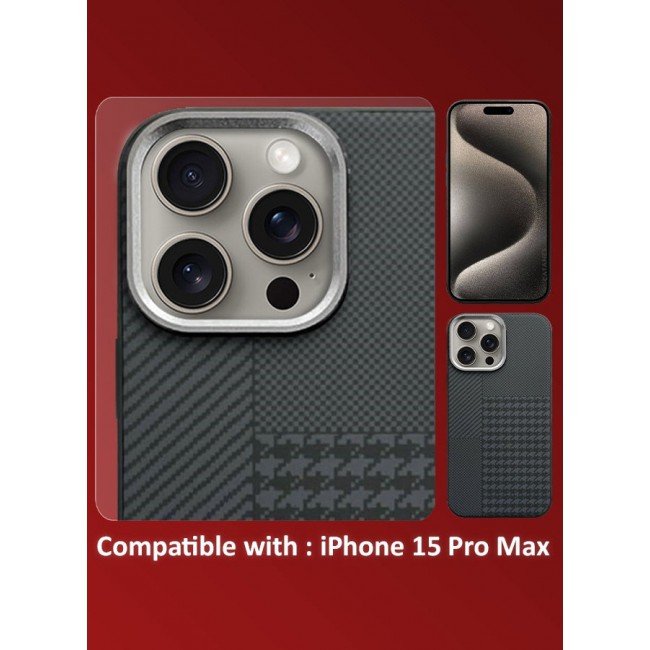 CATANES [for iPhone 15 Pro Max] Case Cover 2024 New Pattern Aramid Carbon Fiber Phone Case Slim & Light Design