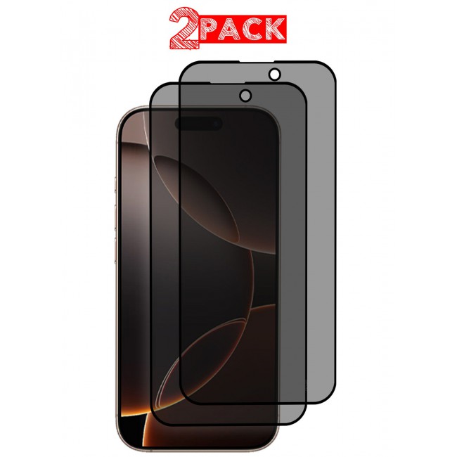 CATANES ( for iPhone 16 Pro ) 2 Pack, Privacy Screen Protector, Anti Spy Private Tempered Glass Film, Case Friendly 9H Hardness Screen Protector