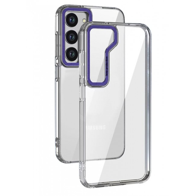CATANES Samsung Galaxy S23 Plus Clear Case Shockproof Slim Anti-Yellow Hybrid Hard PC+ TPU Cover Metal Camera Lens Frame