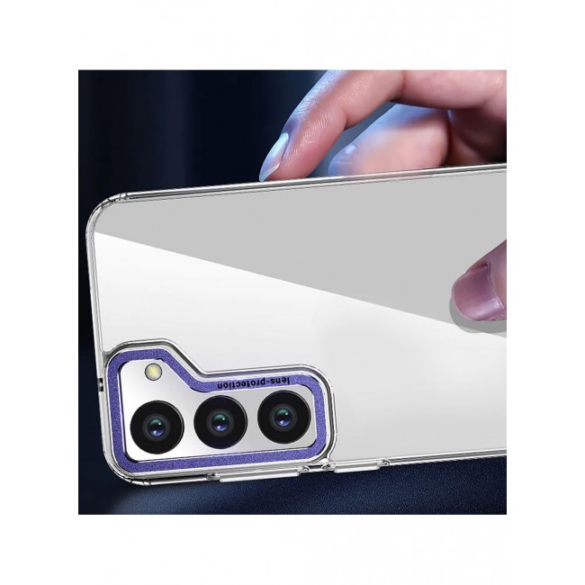 CATANES Samsung Galaxy S23 Plus Clear Case Shockproof Slim Anti-Yellow Hybrid Hard PC+ TPU Cover Metal Camera Lens Frame