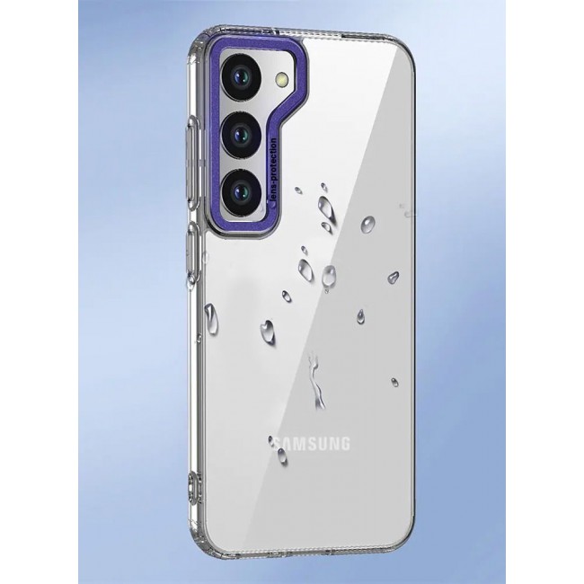 CATANES Samsung Galaxy S23 Plus Clear Case Shockproof Slim Anti-Yellow Hybrid Hard PC+ TPU Cover Metal Camera Lens Frame