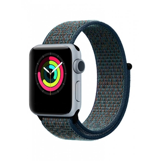 CATANES Apple Watch 42mm 44mm 45mm Nylon Sport Loop Band Compatible with iWatch Series 7/SE/6/5/4/3/2/1 Midnight Fog
