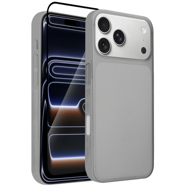 CATANES 2Packs Case Cover for iPhone 17 Pro, Air Skin Line Design Back Cover, Sturdy Durable Ultra-Thin Case, Drop Protection Cover Clear with 3D Screen Protector - Black