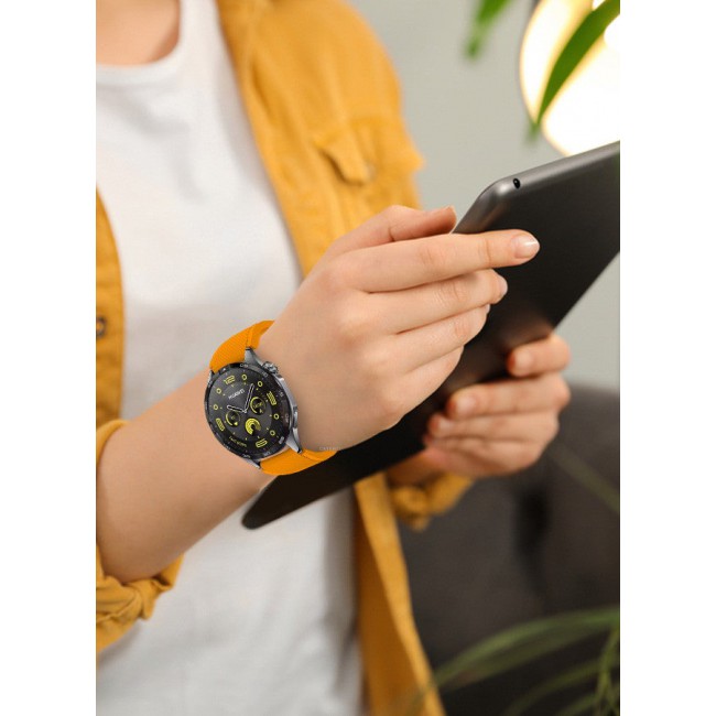 CATANES (for Huawei GT4 22mm) Silicone Strap,Sport Wristband Strap Adjustable Silicone Sport Band Orange