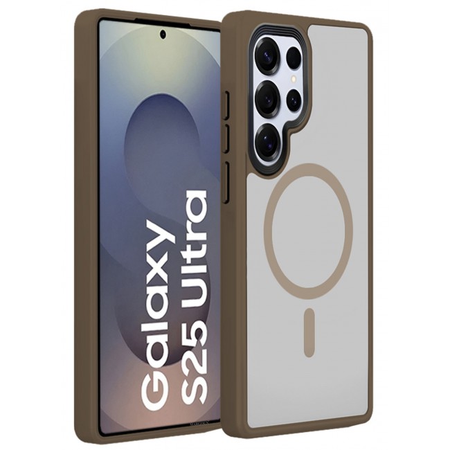 CATANES (for Samsung Galaxy S25 Ultra) Magnetic Slim Protective Case with Wireless Charging Support - Dark Brown