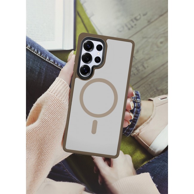 CATANES (for Samsung Galaxy S25 Ultra) Magnetic Slim Protective Case with Wireless Charging Support - Dark Brown