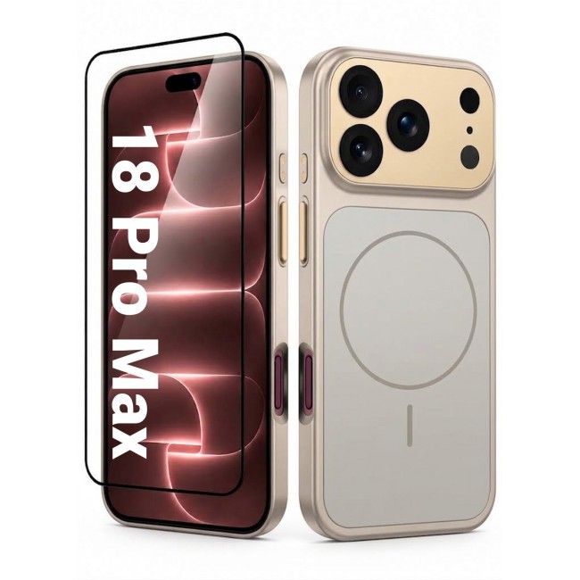 CATANES 2 Pack MagSafe Compatible Case for iPhone 18 Pro Max, Protective Bumper with Drop Protection & Lens Cover - Gold