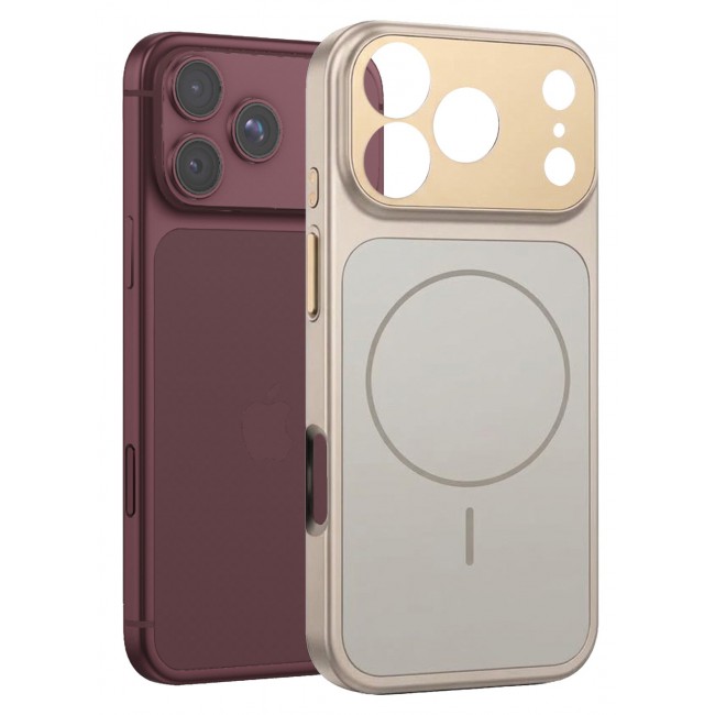 CATANES 2 Pack MagSafe Compatible Case for iPhone 18 Pro Max, Protective Bumper with Drop Protection & Lens Cover - Gold
