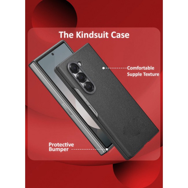 CATANES (for Samsung Galaxy Z Fold 6) Case Cover Kindsuit Leather Case Slim and sleek silhouette / Grey