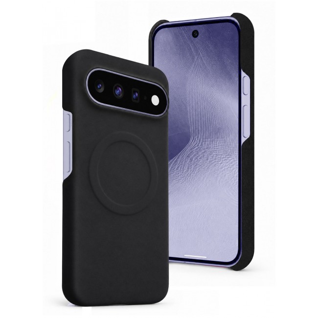 CATANES 2 Pack Premium Alcantara Case for Google Pixel 11 Magnetic Shockproof Slim Cover - Black