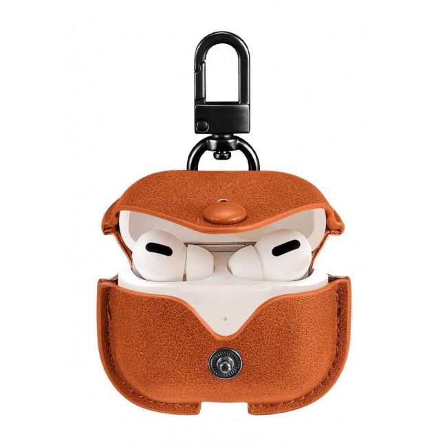 CATANES AirPods Pro 2 Case Leather Case Cover with Keychain Compatible with Apple AirPods Pro 2nd Generation 2022 Brown