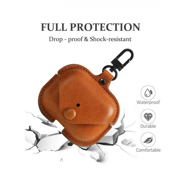 CATANES AirPods Pro 2 Case Leather Case Cover with Keychain Compatible with Apple AirPods Pro 2nd Generation 2022 Brown