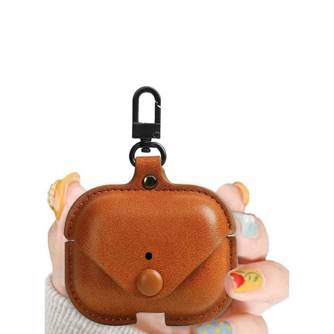 CATANES AirPods Pro 2 Case Leather Case Cover with Keychain Compatible with Apple AirPods Pro 2nd Generation 2022 Brown