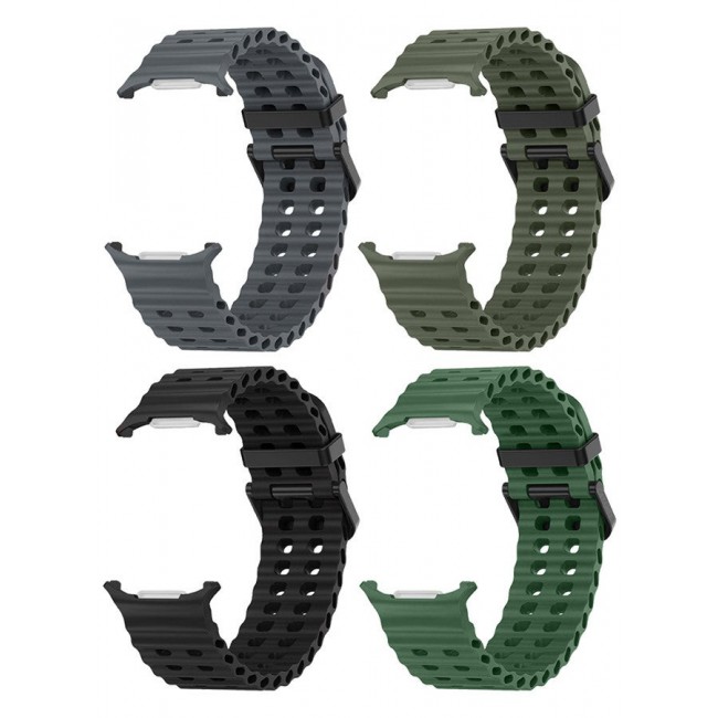 CATANES 4 Pack of Band for Samsung Galaxy Watch 7 Ultra Soft Silicone Adjustable, Sweat-Resistant, and Stylish