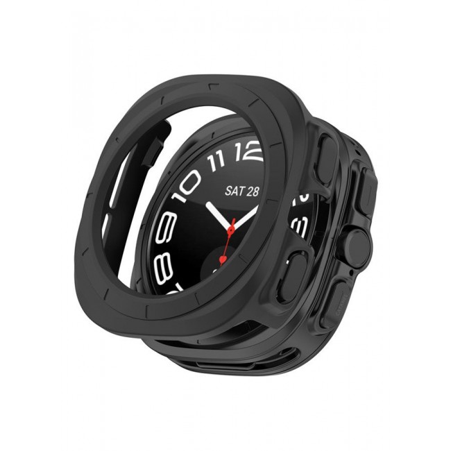 CATANES (for Samsung Galaxy Watch 7 Ultra) Case Hard PC Bumper Set Frame protection around The perimeter, not covering The screen Black