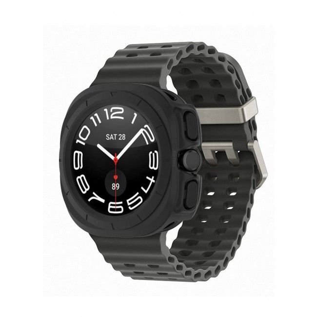 CATANES (for Samsung Galaxy Watch 7 Ultra) Case Hard PC Bumper Set Frame protection around The perimeter, not covering The screen Black