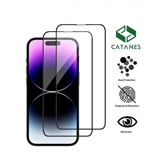 CATANES 2Pack for iPhone 14 Pro Screen Protector Anti-Scratch 3D Tempered Glass Clear HD Edge to Edge Full Coverage 9H Case Friendly Film 6.1 inch