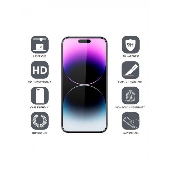 CATANES 2Pack for iPhone 14 Pro Screen Protector Anti-Scratch 3D Tempered Glass Clear HD Edge to Edge Full Coverage 9H Case Friendly Film 6.1 inch
