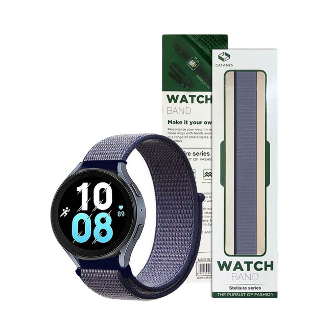 CATANES 20mm Nylon Sport Watch Band Replacement Wristbands Watch Strap Purple/Blue