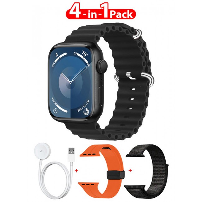 CATANES Smart Watch Fitness Tracker 44mm for Android and Ios with 3 Replacement Bands and Charging Cable - Multicolour 2