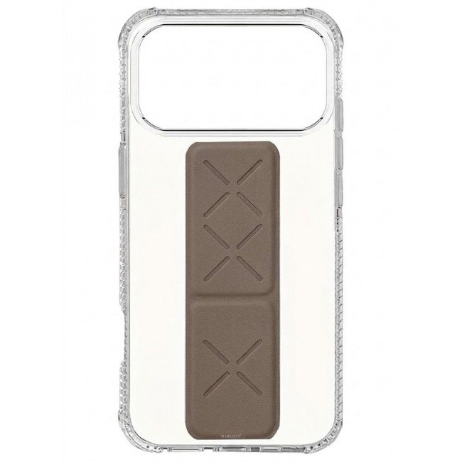 CATANES 2 Pack For iPhone 18 Pro Max Case Clear with Foldable Stand, Shockproof Protective Cover with Reinforced Corners, Transparent Bumper - Brown