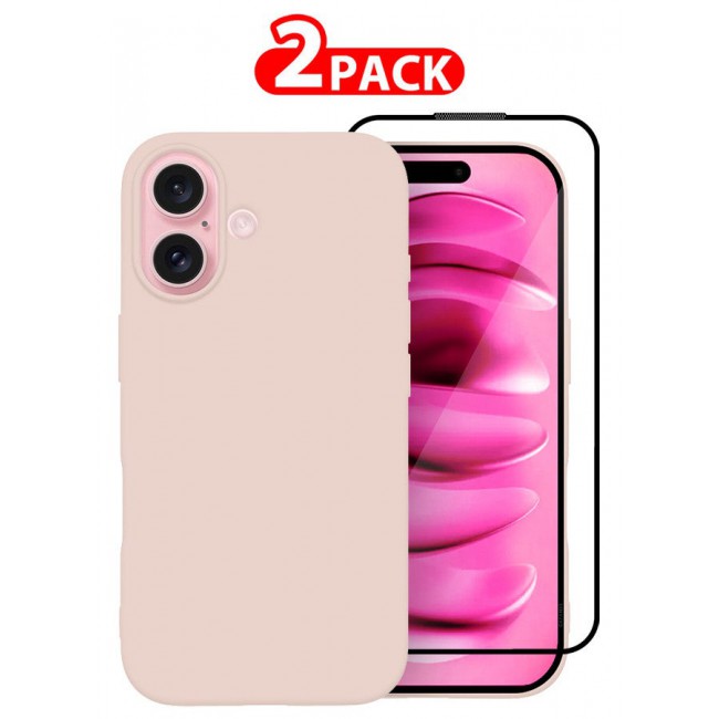 CATANES (for iPhone 16 Plus) 2 Pack Case and Screen Protector, Slim Silicone Case, Full Covered Anti Scratch Shockproof Protective Cover