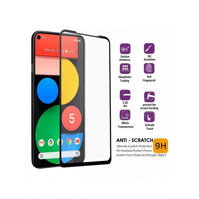 CATANES 2Pack for Google Pixel 5 Screen Protector Anti-Scratch Tempered Glass Clear HD Edge to Edge Full Coverage 9H Case Friendly Film 6.0 inch