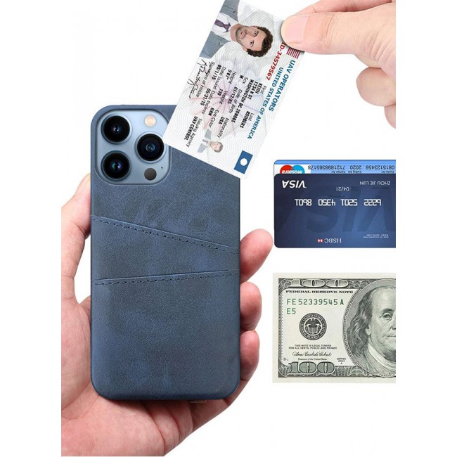 CATANES iPhone 13 Pro Max 2Packs Case Cover Leather with Card Holder for Men Women Phone Case with 3D Screen Protector - Blue