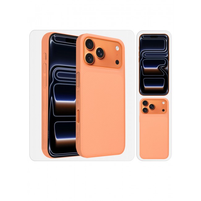 CATANES 2Packs Case Cover for iPhone 17 Pro, Air Skin Line Design Back Cover, Sturdy Durable Ultra-Thin Case, Drop Protection Cover Clear with 3D Screen Protector - Cosmic Orange