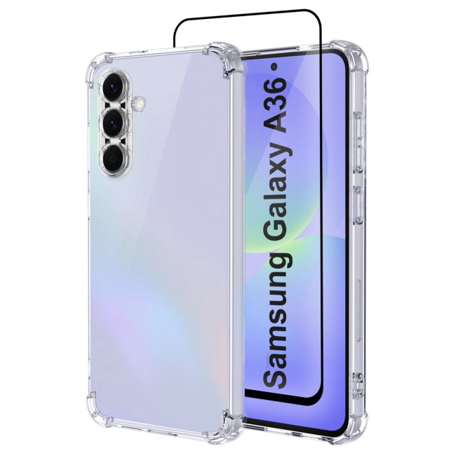 CATANES 2Packs (for Galaxy A36 5G) TPU Gorilla Case – Transparent Shockproof Anti-Fall Cover with Screen Protector