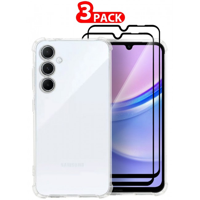 CATANES 3-Pack TPU Case and Screen Protector for Samsung Galaxy A16 5G Clear Color