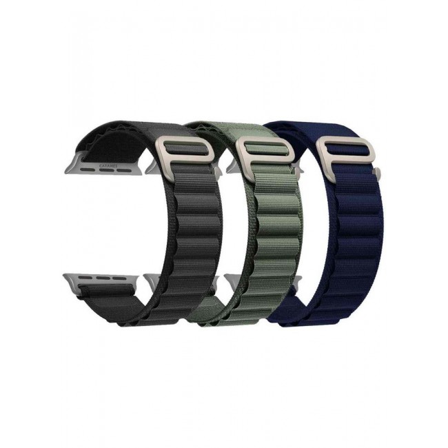 CATANES 3 Pack Alpine Loop Band For Apple Watch Band 49mm/45mm/44mm/42mm Nylon Woven Sport Strap Compatible with iWatch Series Ultra2/Ultra/8/7/SE/6/5/4/3/2/1 Adjustable with Metal G-Hook Strap
