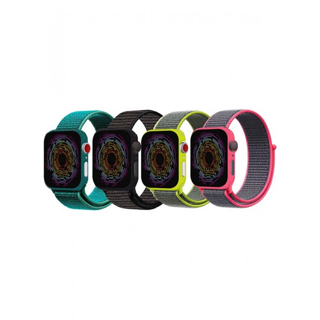 CATANES 4 Pack Apple Watch Band 38mm 40mm 41mm Sport Loop Nylon Band Quick Release Soft Fabric Nylon Adjustable Rugged Velcro Replacement Wristband Strap for Men Women Compatible with Series SE/7/6/5/4/3/2/1