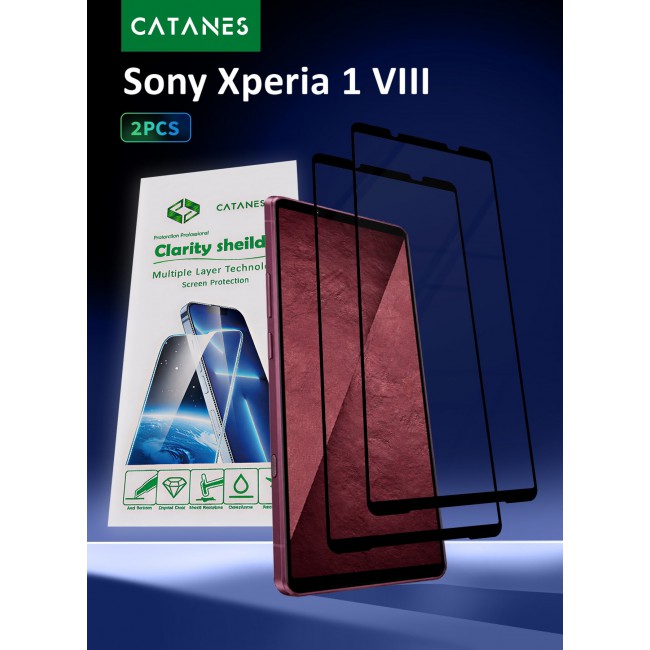 CATANES 2 Pack Screen Protector for Sony Xperia 1 Viii 1-8 Clear Protective Glass