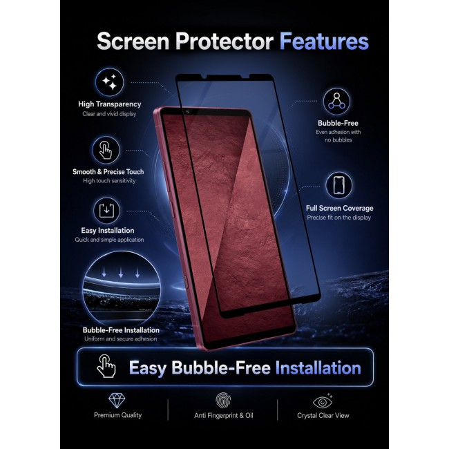 CATANES 2 Pack Screen Protector for Sony Xperia 1 Viii 1-8 Clear Protective Glass