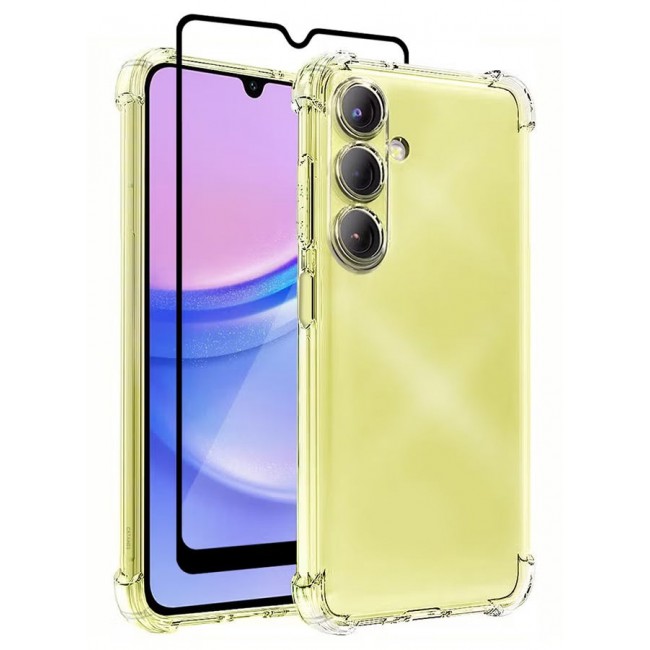 CATANES 2 Pack for Samsung Galaxy A15 Gorilla Case and Screen Protector Shock-Absorption Flexible Clear TPU Rubber Protective Cell Phone Cover Slim Fit Transparent Protective Case Cover